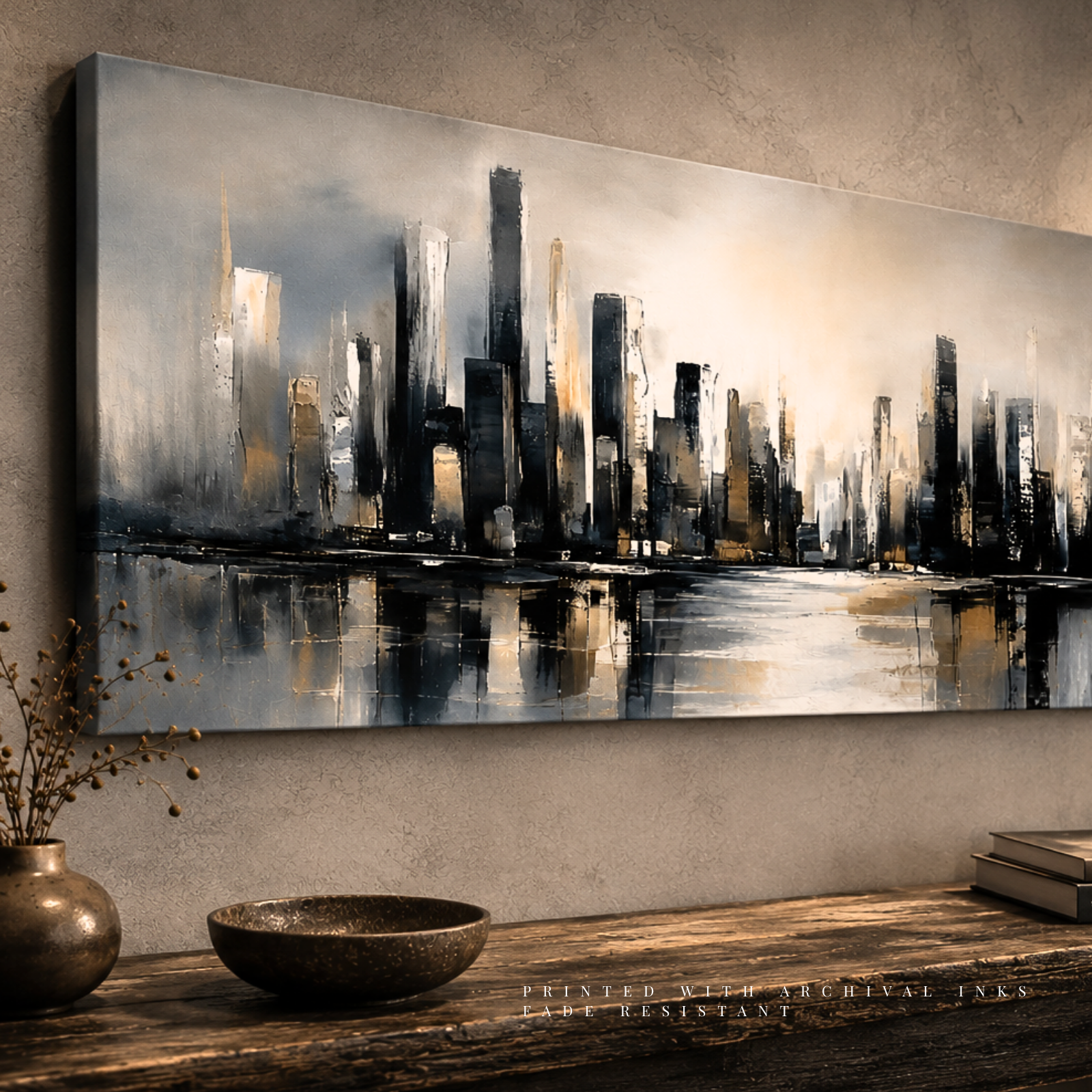 Sharp canvas print shown in product view in 12 x 36 inch large size