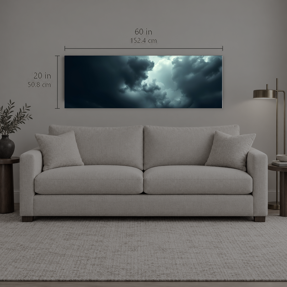 SLATE 317 | Canvas — size reference, 60 W × 20 H inches — B Quiet
