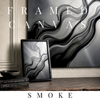 Smoke framed canvas print shown in product view in black frame, 8 x 10 inch universal size