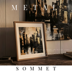 Sommet metal print skyline shown in product view in 12 x 12 inch universal size