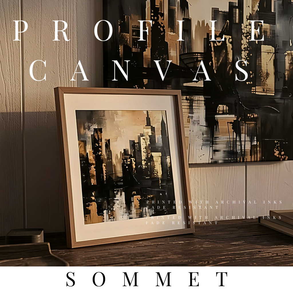 Sommet thin canvas skyline shown in product view in 12 x 12 inch universal size