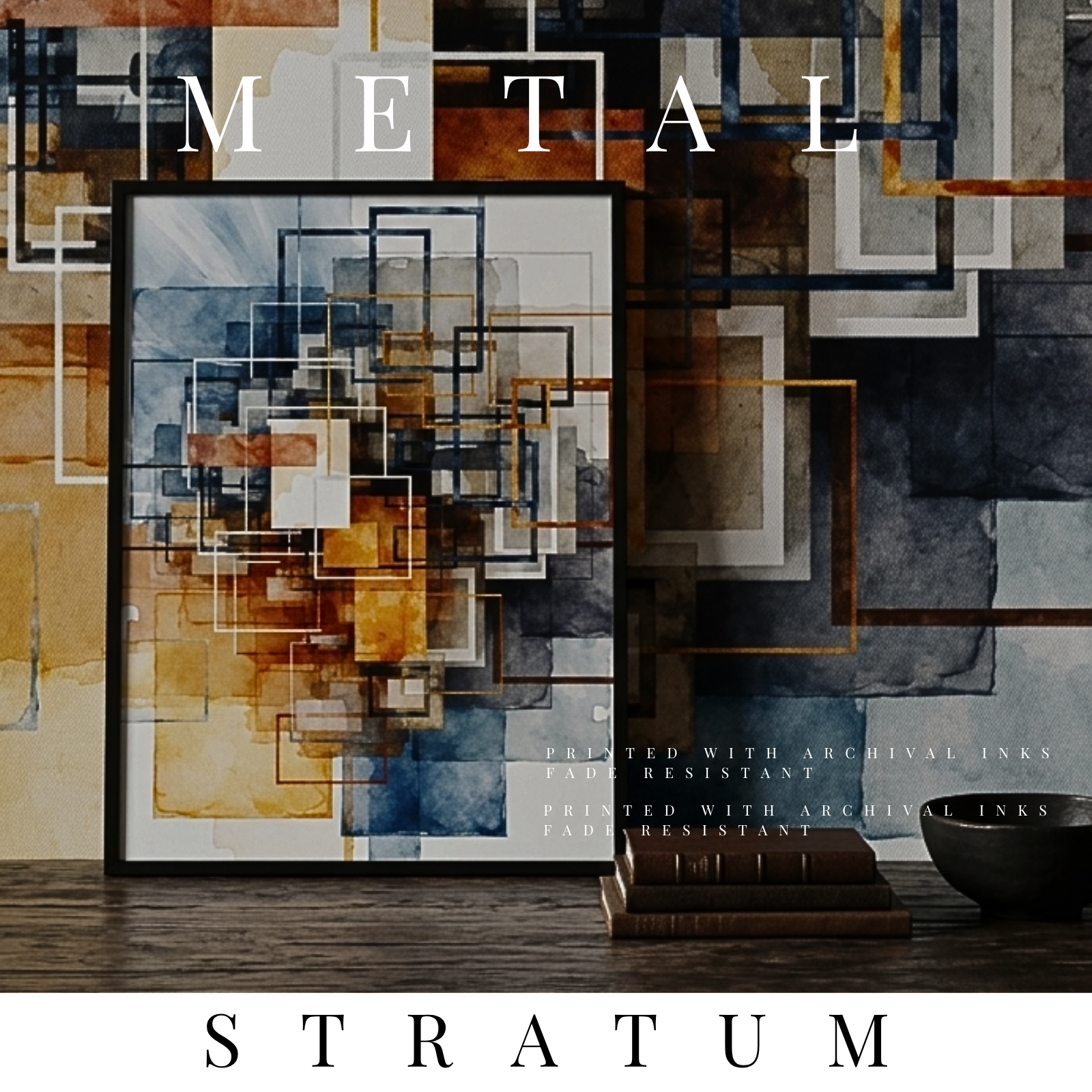 Metal Prints "Stratum" Abstract Wall Art by MB Canvas premium abstract wall art vibrant vivid colors Fade resistant ink by MB Canvas