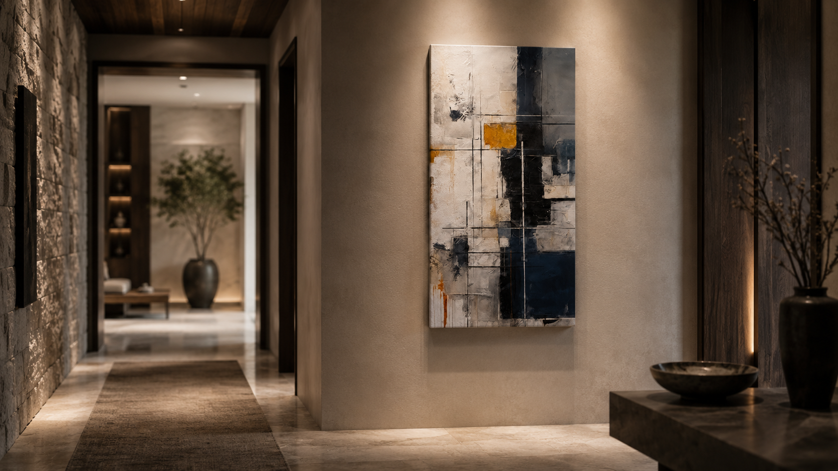 Artwork shown in an interior setting