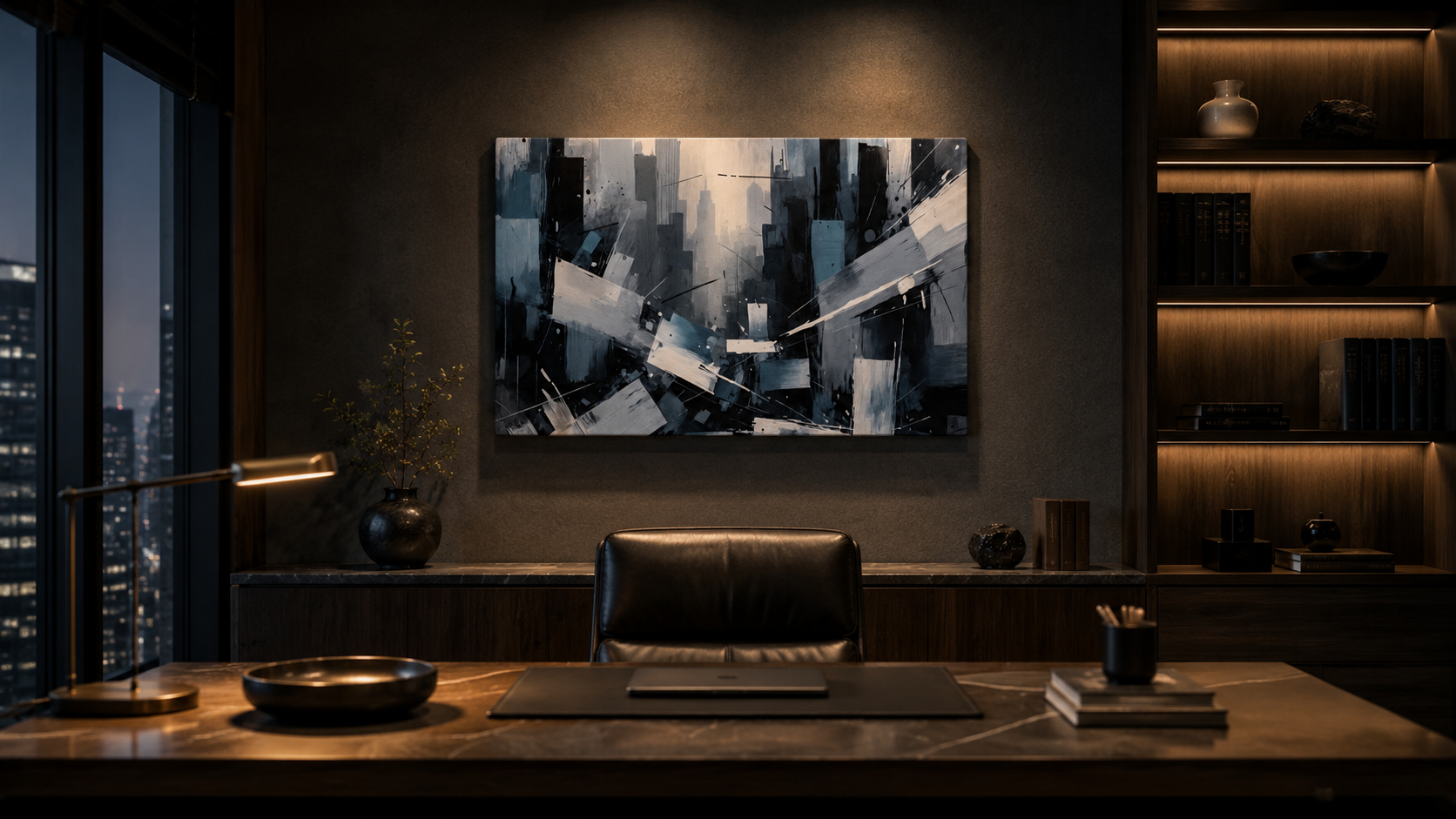 Artwork shown in an interior setting
