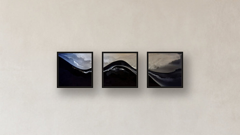Sublimation Three-Square Display — FRAMED PAPER BLACK 12x12