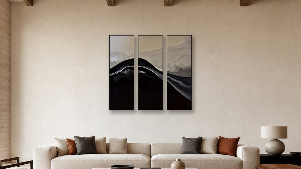 Sublimation TRIPTYCH 20x60 accurately scaled living-room mockup