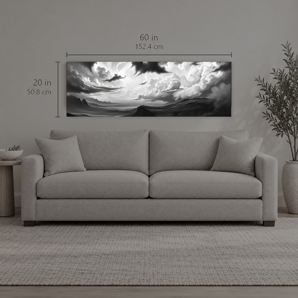 TEMPEST 224 | Canvas — size reference, 60 W × 20 H inches — B Quiet