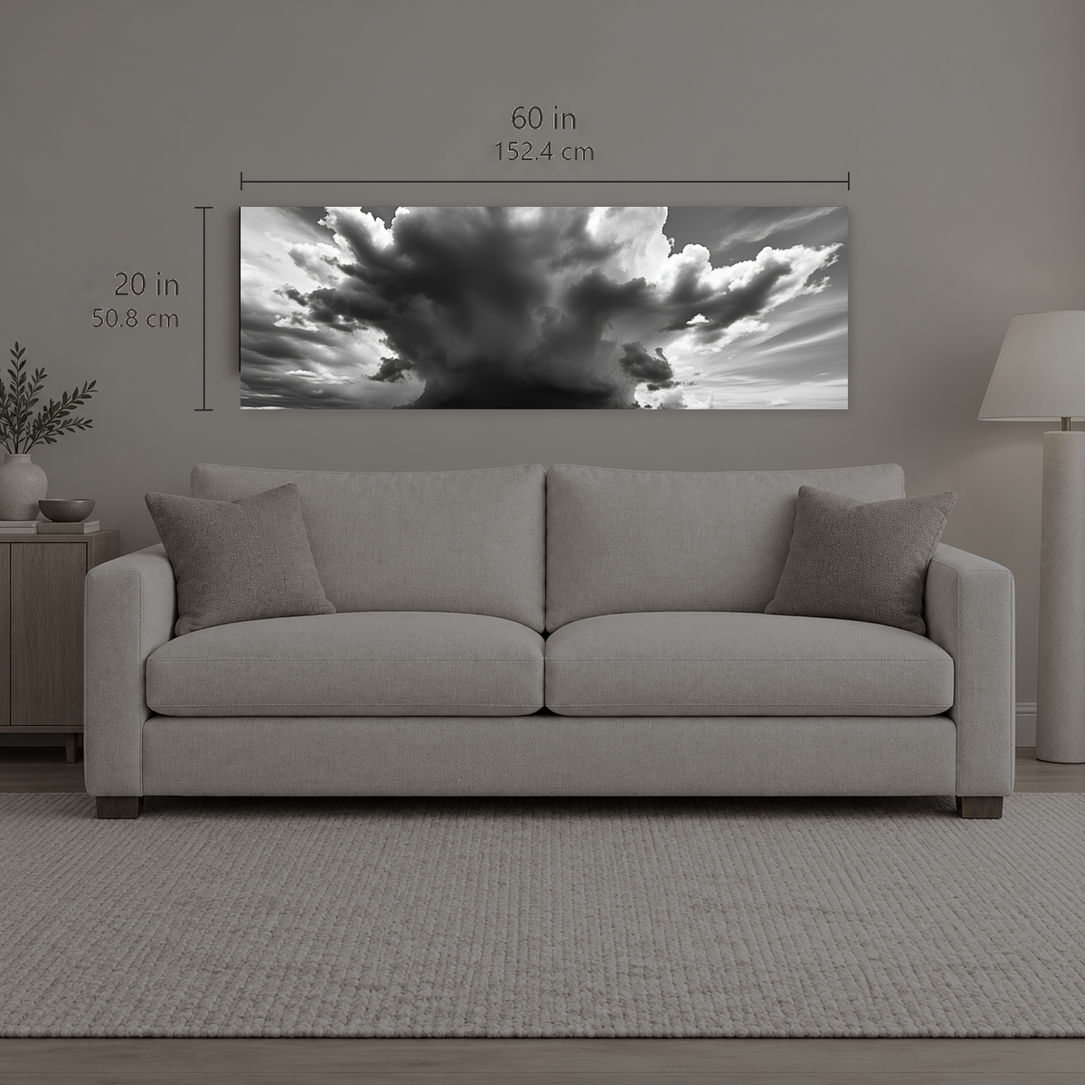 TEMPEST 225 | Canvas — size reference, 60 W × 20 H inches — B Quiet