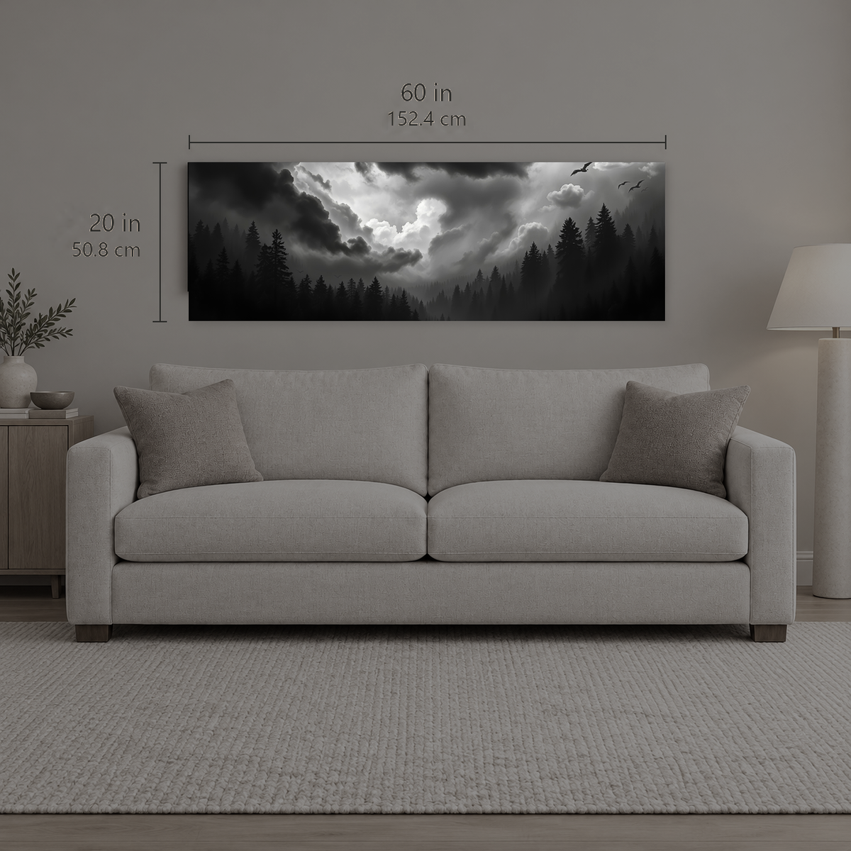 TEMPEST 238 | Canvas — size reference, 60 W × 20 H inches — B Quiet