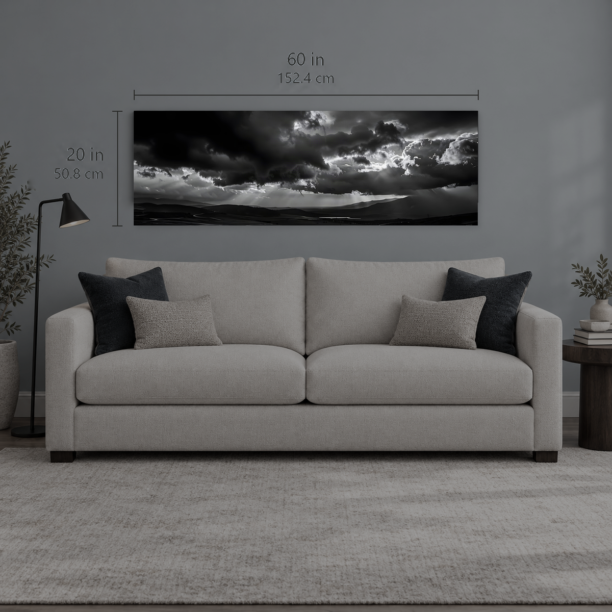 TEMPEST 256 | Canvas — size reference, 60 W × 20 H inches — B Quiet