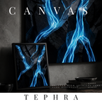 Tephra canvas print shown in product view in 10 x 20 inch universal size