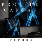 Tephra thin canvas print shown in product view in 8 x 10 inch universal size