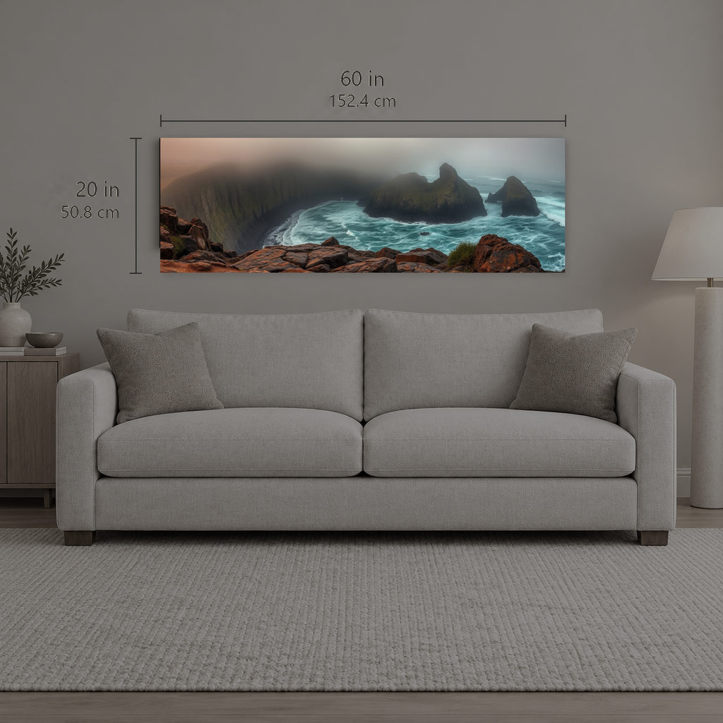 Tideline 408 | Canvas — size reference, 60 W × 20 H inches — B Quiet