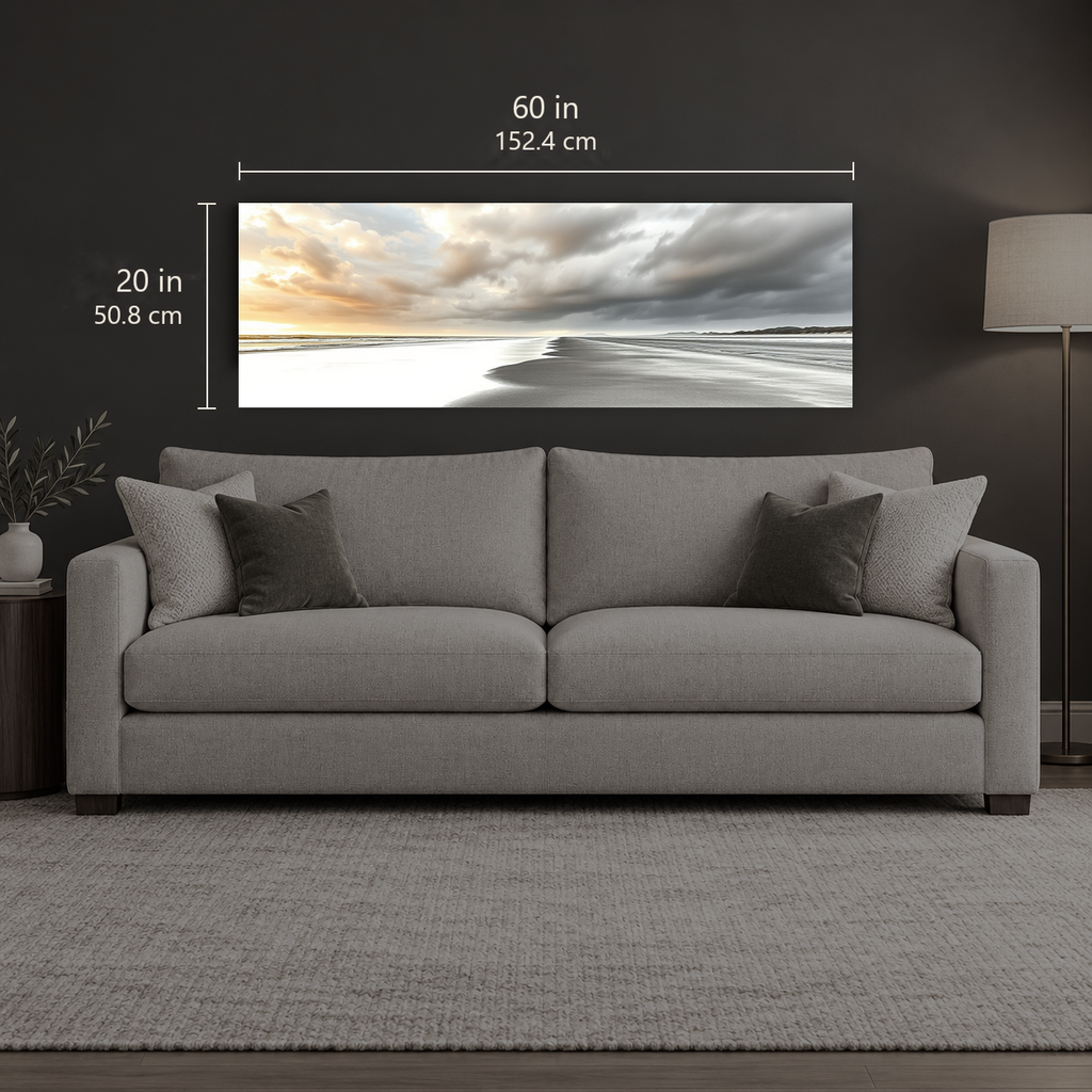 Tideline 482 | Canvas — size reference, 60 W × 20 H inches — B Quiet