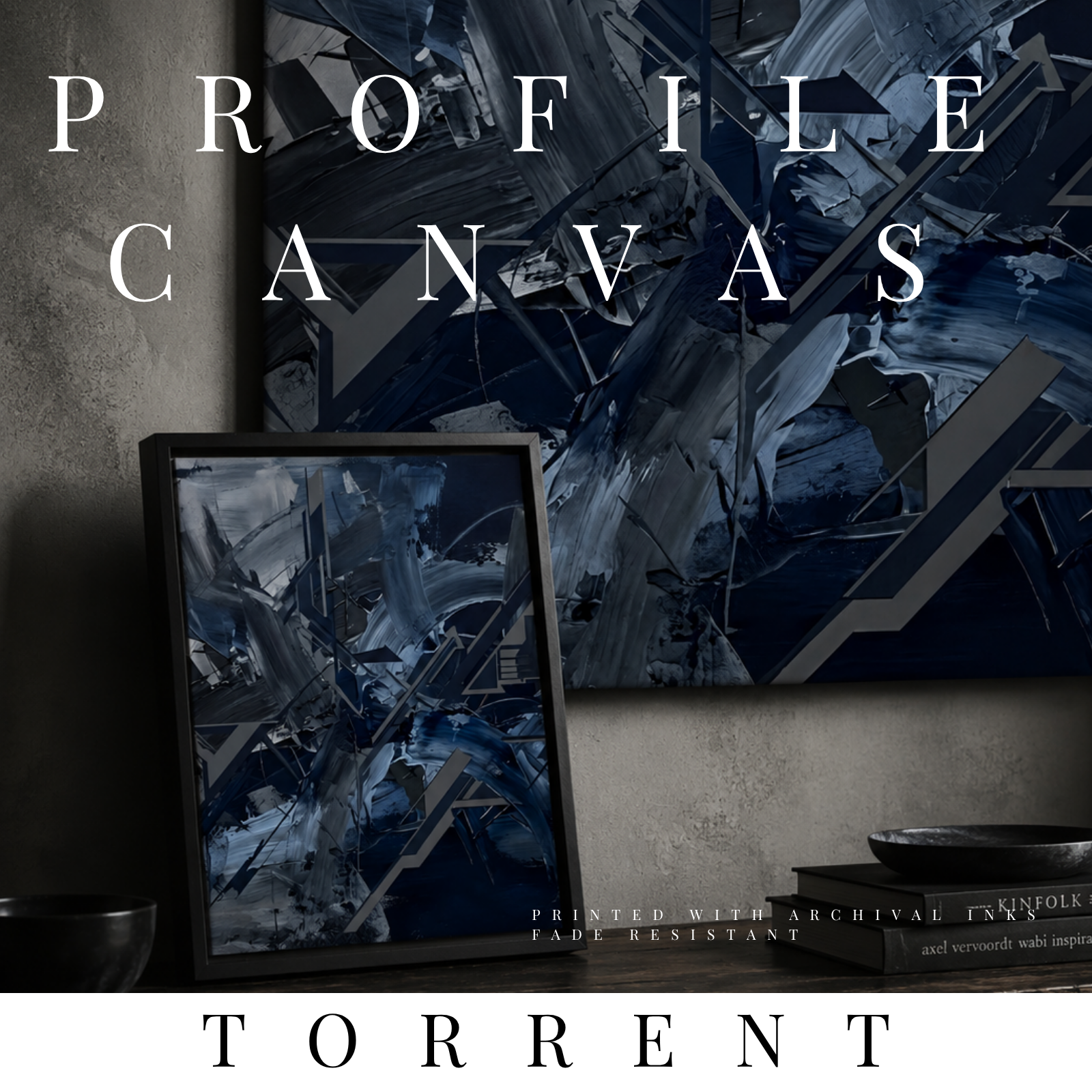 Torrent thin canvas urban shown in product view in 12 x 16 inch universal size