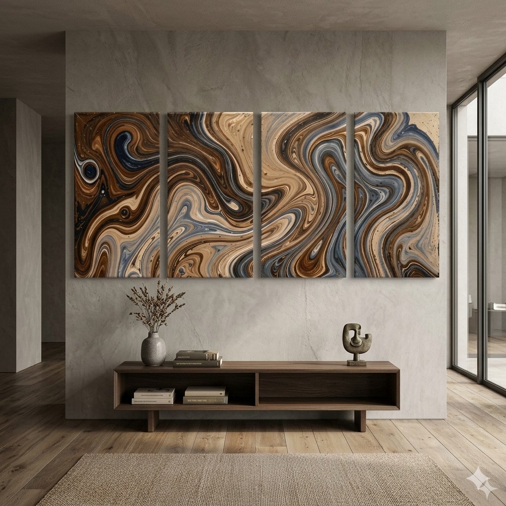 Cafe bundle tetrad shown in product view in 12 x 24 inch universal size