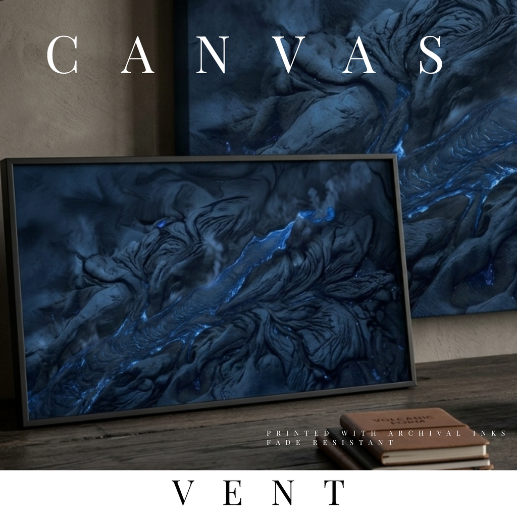 Vent canvas print shown in product view in 10 x 20 inch universal size
