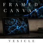 Vesicle framed canvas print shown in product view in black frame, 8 x 10 inch universal size
