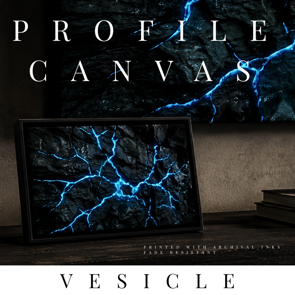Vesicle thin canvas print shown in product view in 8 x 10 inch universal size