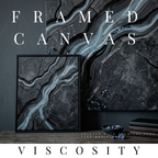 Viscosity framed canvas print shown in product view in black frame, 8 x 10 inch universal size