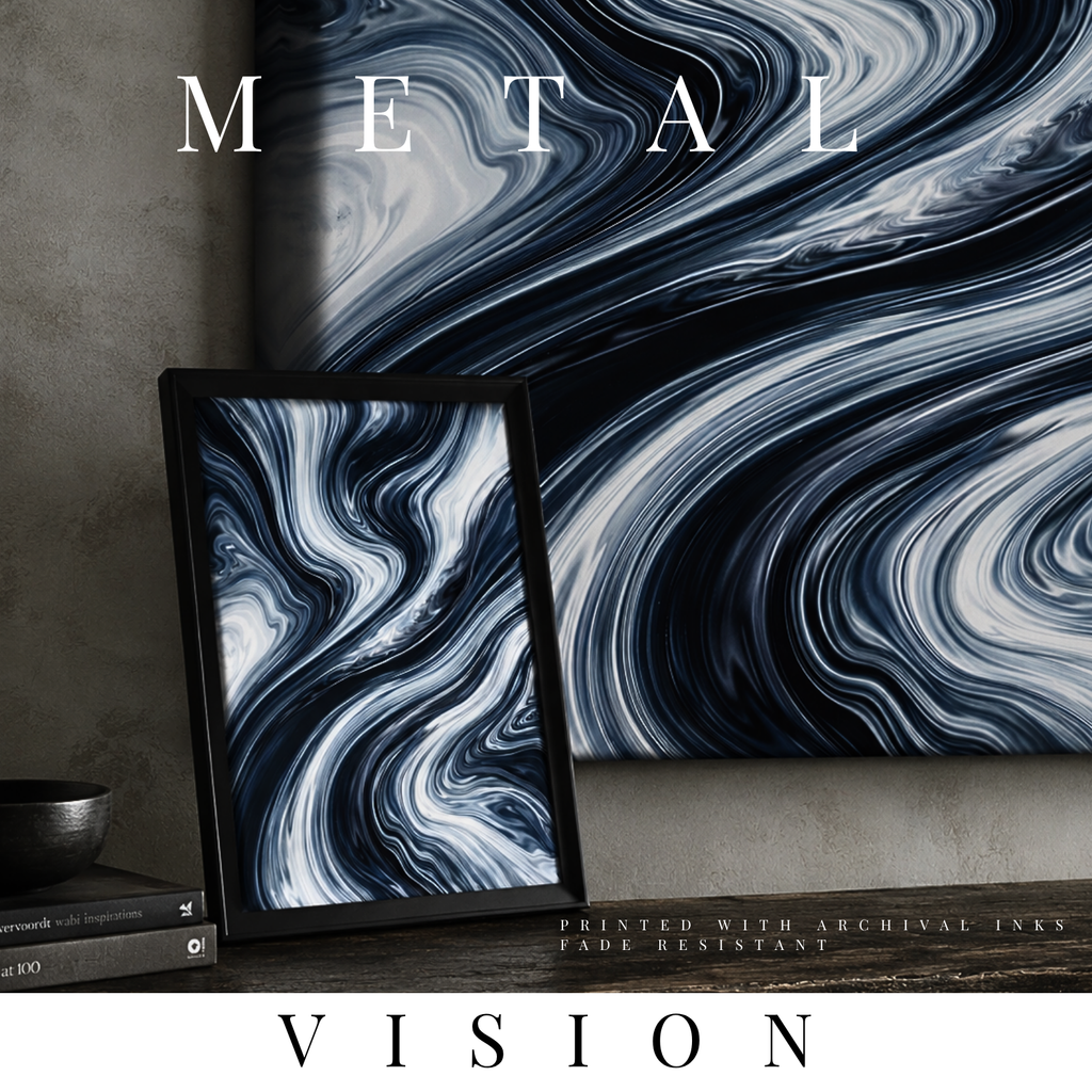 Vision metal print shown in product view in 8 x 10 inch universal size