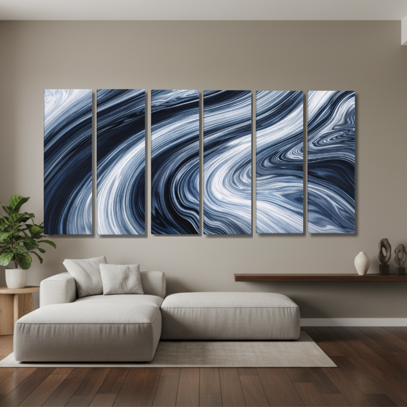 Vortex wall art product image as a bundle hexad 6-panel portrait in 16 x 48 inch statement piece