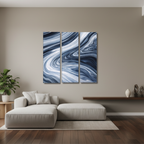 Vortex bundle triptych 4 3-panel profile shown in product view in 12 x 36 inch large size