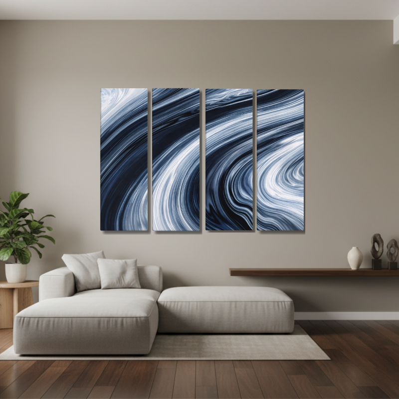 Vortex bundle tetrad 1 4-panel profile front-facing product image in 20 x 60 inch statement piece