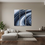 Vortex bundle triptych 1 3-panel profile shown in product view in 12 x 36 inch large size