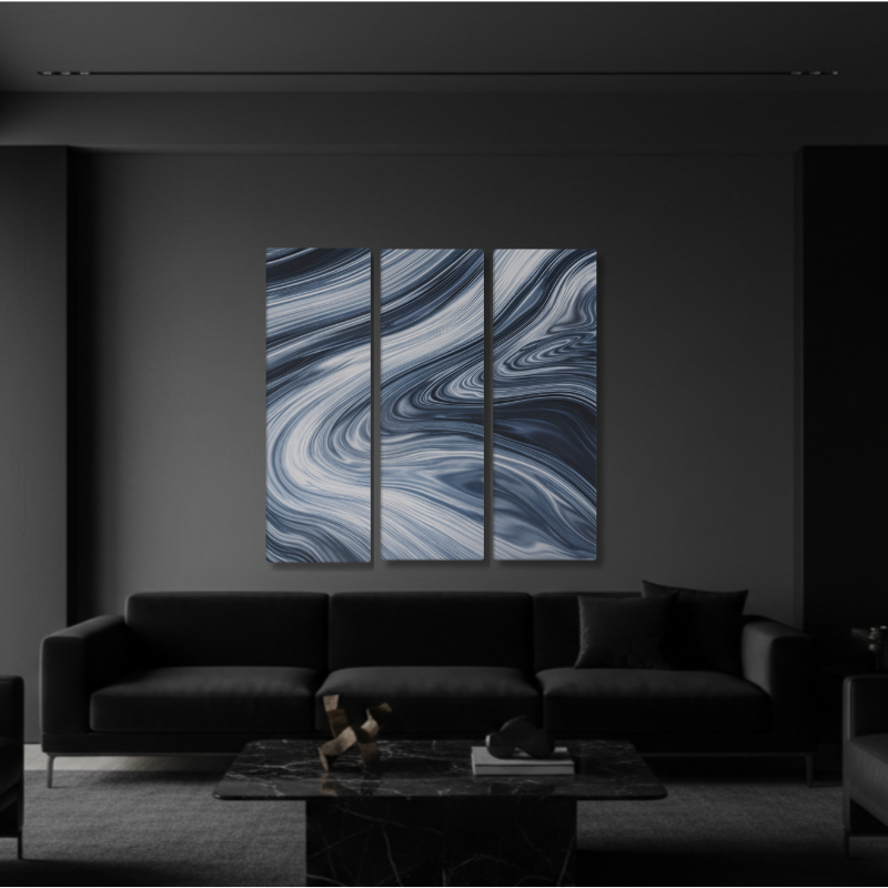 Vortex wall art product image as a bundle triptych 4 3-panel profile in 16 x 48 inch statement piece