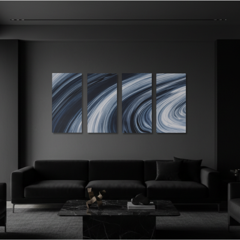 Vortex wall art product image as a bundle tetrad 1 4-panel signature in 16 x 32 inch large size