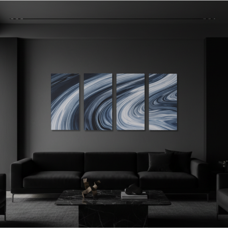Vortex wall art product image as a bundle tetrad 2 4-panel signature in 16 x 32 inch large size