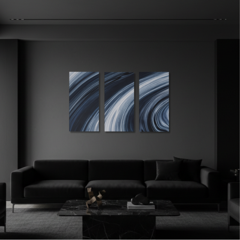 Vortex wall art product image as a bundle triptych 1 3-panel signature in 16 x 32 inch large size