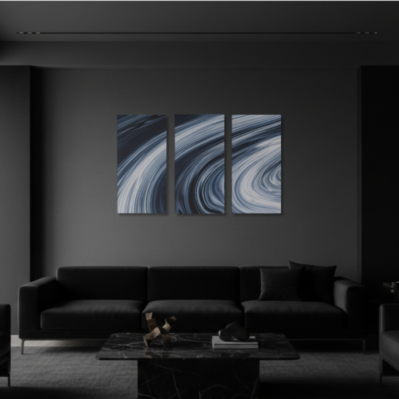 Vortex wall art product image as a bundle triptych 2 3-panel signature in 16 x 32 inch large size