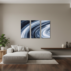 Vortex bundle triptych 2 3-panel signature shown in product view in 12 x 24 inch universal size