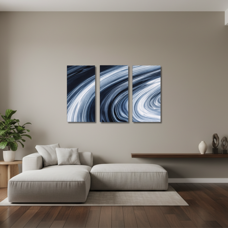 Vortex bundle triptych 2 3-panel signature shown in product view in 12 x 24 inch universal size
