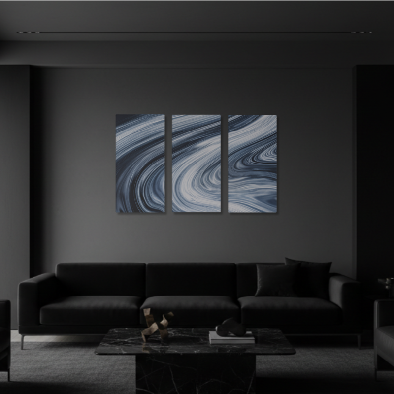 Vortex wall art product image as a bundle triptych 3 3-panel signature in 16 x 32 inch large size