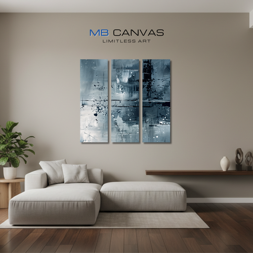 Amidst bundle triptych 1 3-panel shown in wall display view in 12 x 36 inch large size
