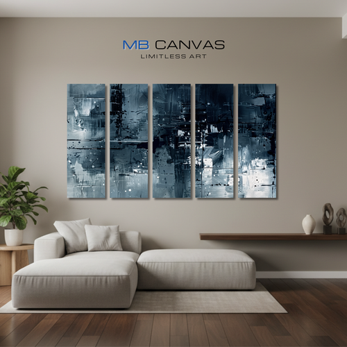 Amidst bundle strata 2 5-panel shown in wall display view in 12 x 36 inch large size