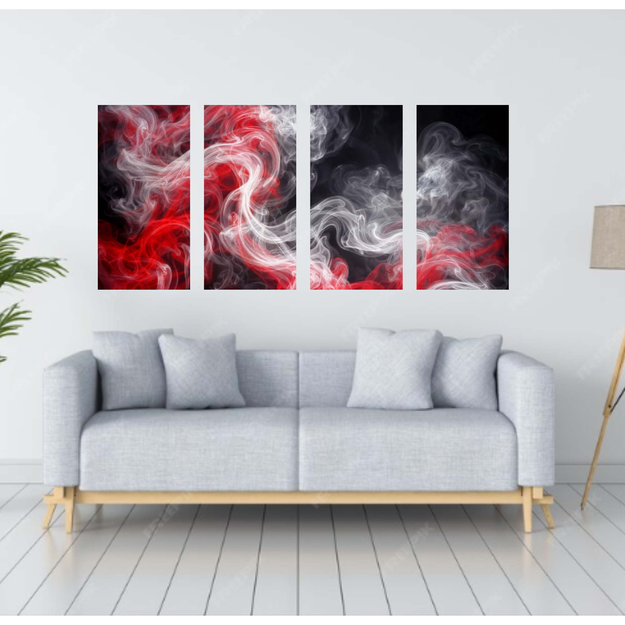 Charged bundle tetrad 4 shown in wall display view in 10 x 20 inch universal size