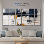 Chasm wall art product image as a bundle hexad 6-panel urban in 16 x 48 inch statement piece