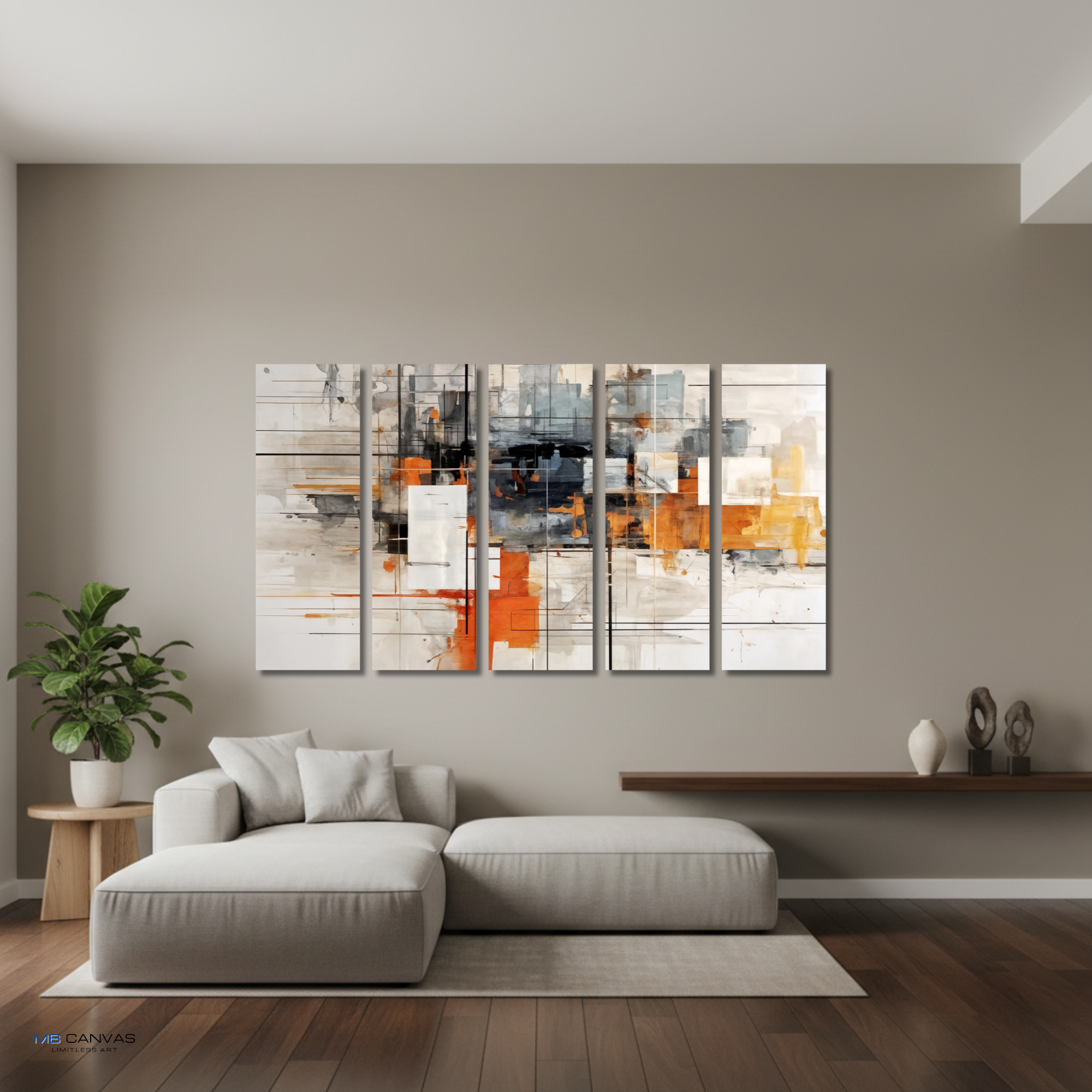 Corrupt bundle strata 1 5-panel shown in wall display view in 12 x 36 inch large size