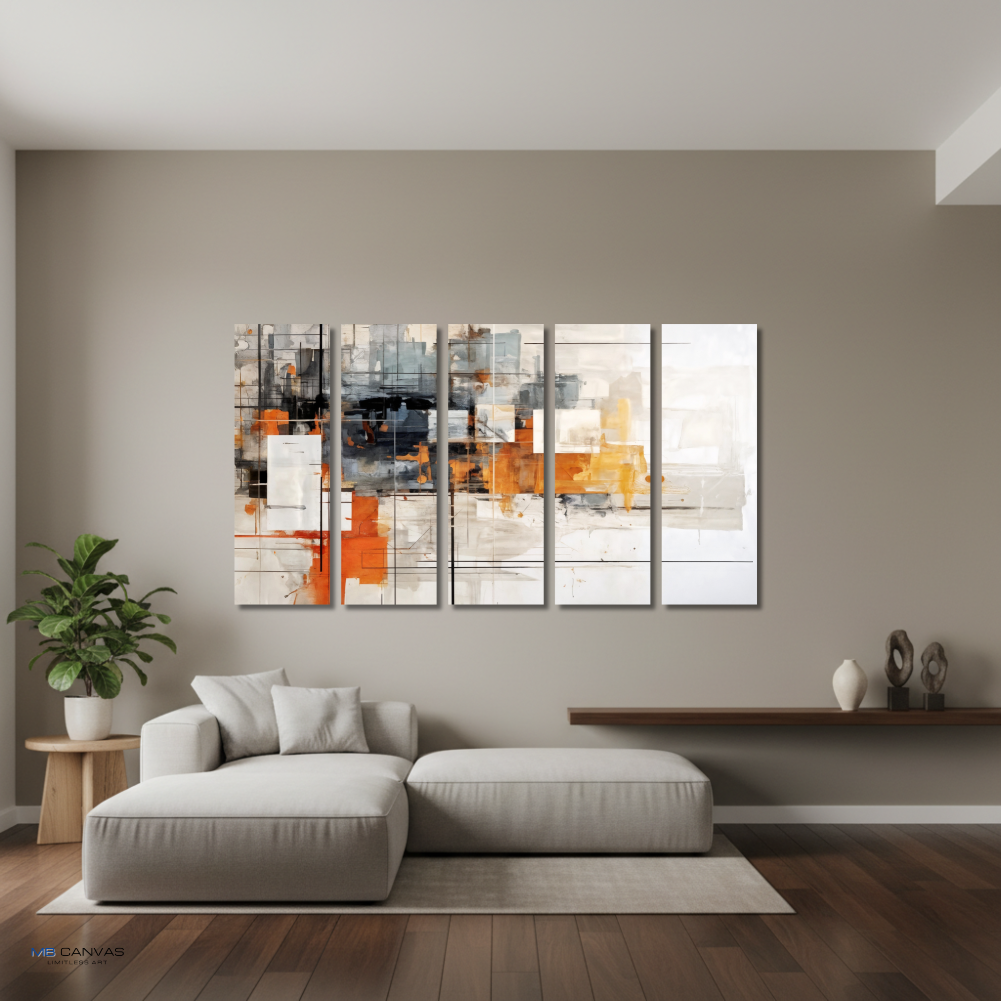 Corrupt bundle strata 2 5-panel shown in wall display view in 12 x 36 inch large size