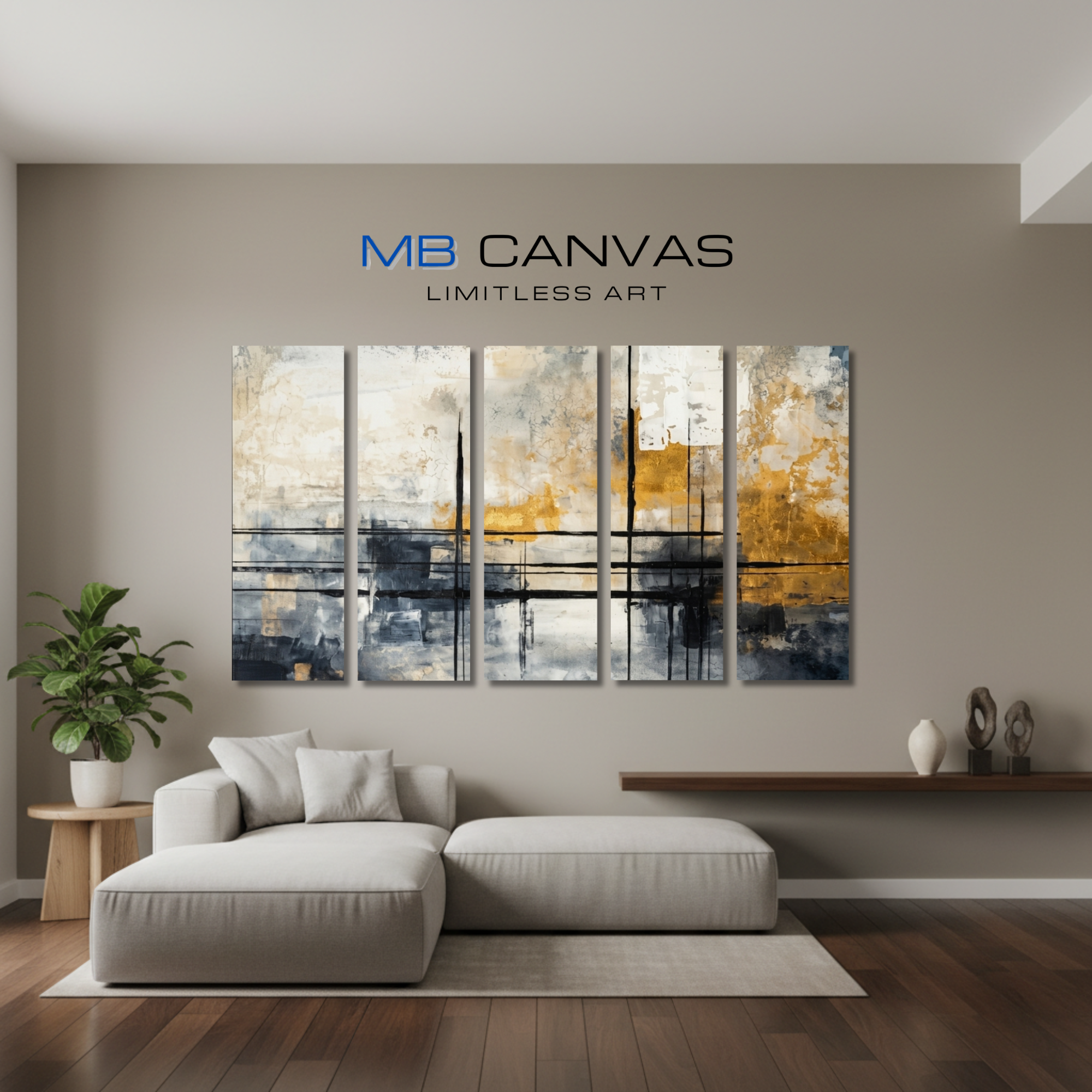 Elite bundle strata 1 5-panel shown in wall display view in 12 x 36 inch large size