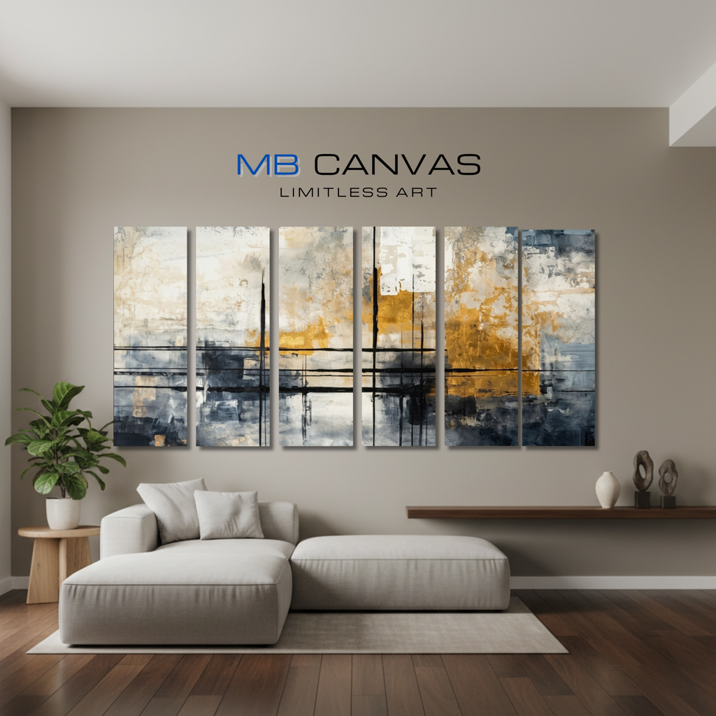 Elite wall art product image as a bundle hexad 6-panel in 16 x 48 inch statement piece