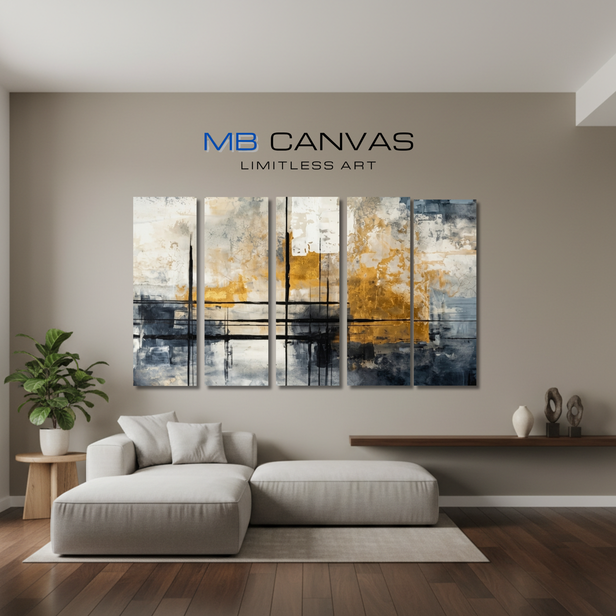 Elite bundle strata 2 5-panel shown in wall display view in 12 x 36 inch large size
