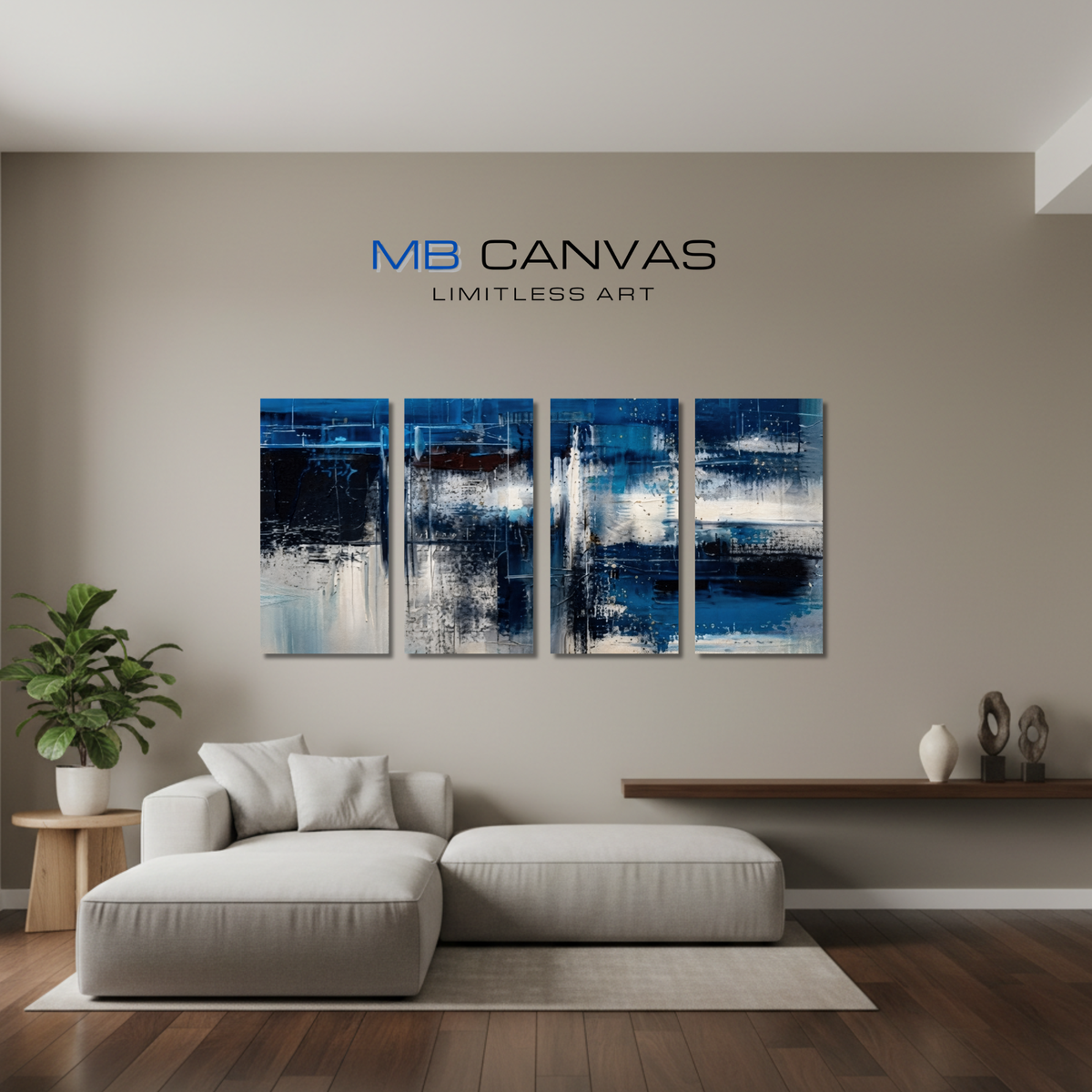 Isle bundle triptych 2 3-panel shown in wall display view in 12 x 24 inch universal size