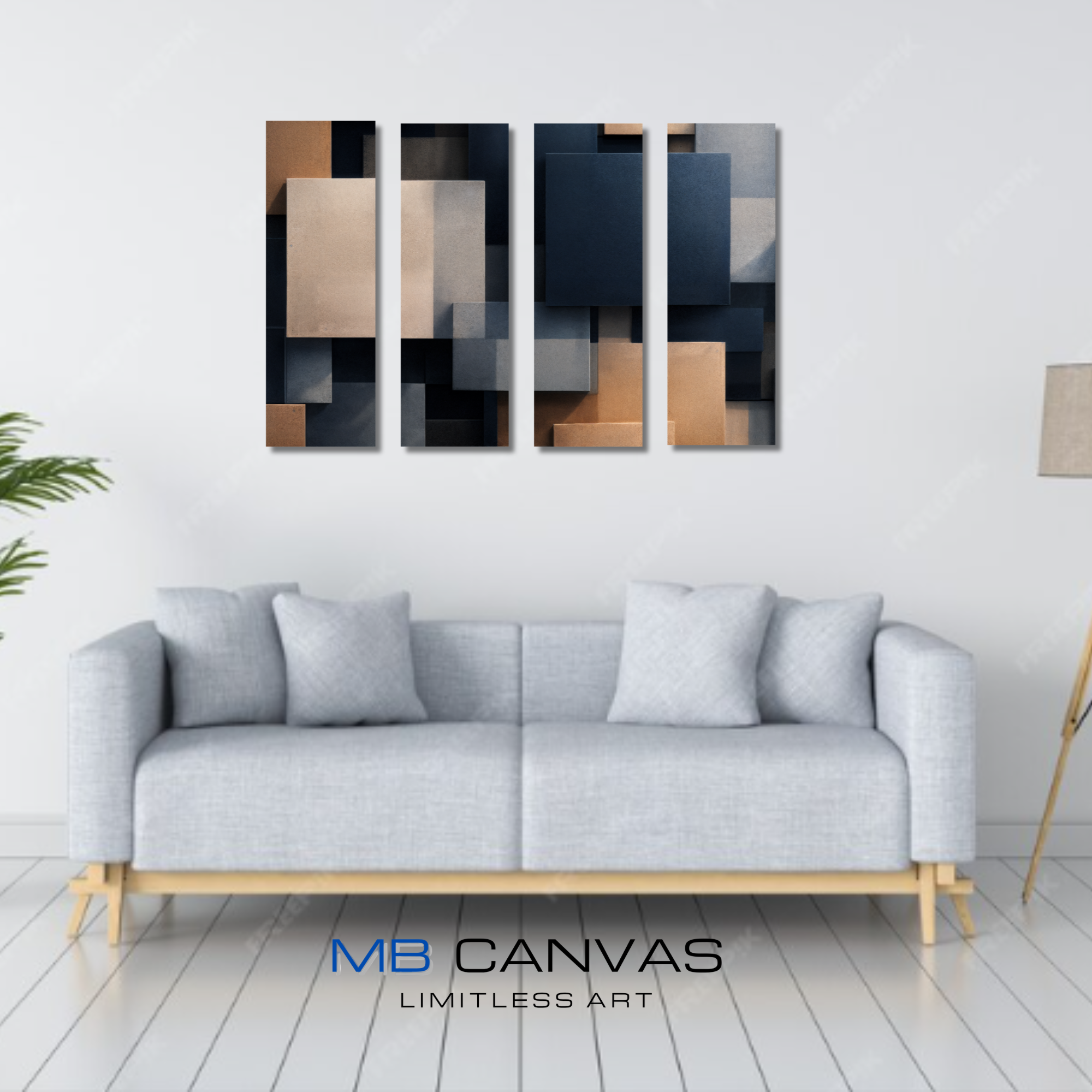 Monolith bundle tetrad 2 shown in wall display view in 12 x 36 inch large size