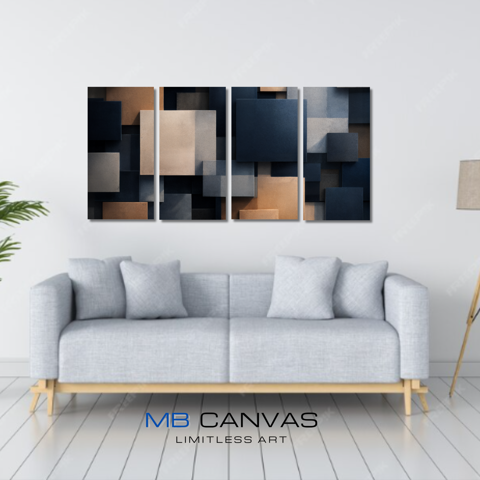 Monolith bundle tetrad 4 shown in wall display view in 10 x 20 inch universal size