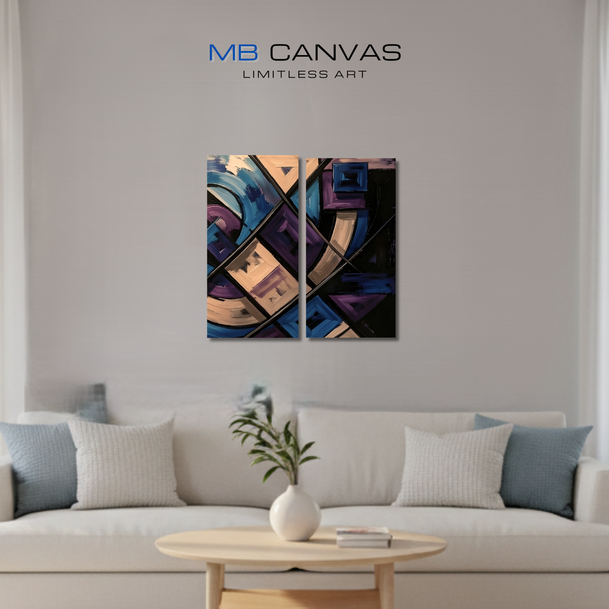 Relic bundle meridian 2 2-panel shown in wall display view in 12 x 24 inch universal size